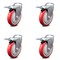 Service Caster 5 Inch Red Polyurethane Swivel Bolt Hole Caster Set with Total Lock Brake SCC SCC-BHTTL20S514-PPUB-RED-4 - alternate 1